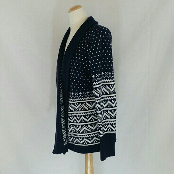 GAP white and navy blue cardigan sweater - Picture 2 of 7